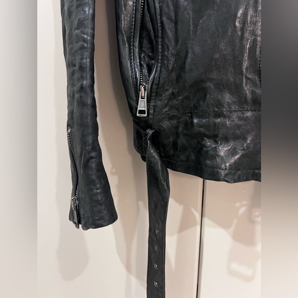 R13 black leather motorcycle jacket S - Picture 3 of 9